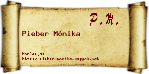 Pieber Mónika névjegykártya